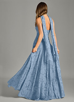 Azazie Gabriela Bridesmaid Dresses Powder Blue A-Line Strapless Floral Burnout Dress image2