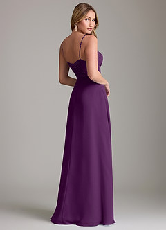 Azazie Terese Bridesmaid Dresses Grape A-Line Pleated Chiffon Dress image2