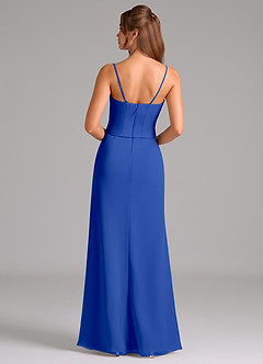 Azazie Jenine Jurken voor bruidsmeisjes Jurk van Chiffon met Zeemeermin Strapless Koningsblauw image7