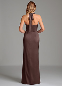 Azazie Serenity Bridesmaid Dresses Ganache Mermaid Sweetheart Neckline Stretch Satin Dress image6