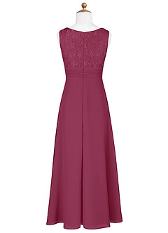 Azazie Snow Junior Mulberry A-Line Lace Chiffon Dress image8