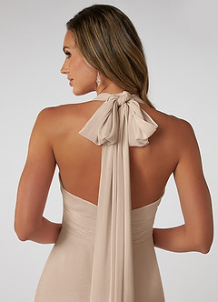 Azazie Fifi Bridesmaid Dresses Taupe A-Line Strapless Chiffon Convertible Dress image4