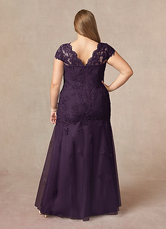Azazie Marbella Mère de la mariée Robes Robe Sirène en Dentelle Paillettes Reine Anne Prune image9