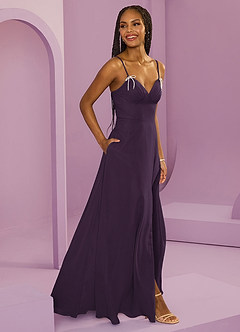 Barbie ♥ Azazie Bridesmaid Dresses Plum A-Line with Pockets Chiffon Dress image9