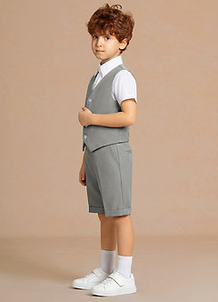 front Oliver Gris Ensemble 4 pièces pour garçon : gilet et short