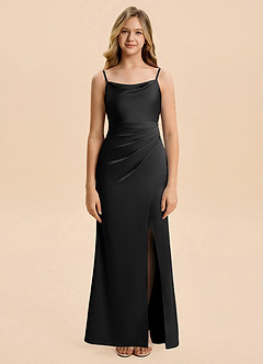 Azazie Christen Junior Klä av A-Line i Stretch Satin Plisserad image1