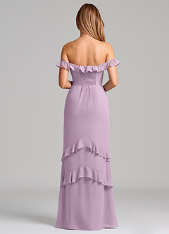 Azazie Marilynn Final Sale Wisteria Mermaid Off the Shoulder Chiffon Dress image2