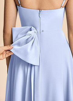 Azazie Bear Junior A-linja Pliseerattu Sifonki Lattian pituus Nuorempi morsiusneito Pukeutua image8