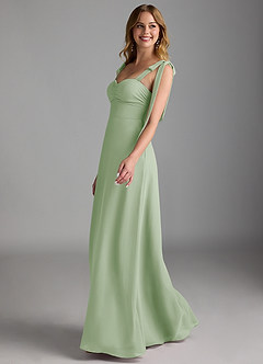 Azazie Lizet Bridesmaid Dresses Dusty Sage A-Line Sweetheart Neckline Chiffon Dress image4