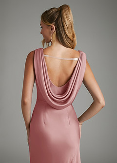 Azazie Elena Bridesmaid Dresses Dusty Rose Mermaid Pleated Stretch Satin Dress image6