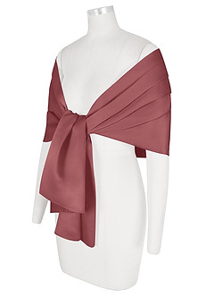 front Azazie Matching Color Aleena Matte Satin Shawl