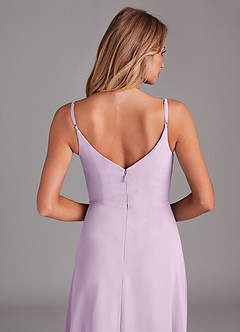 Azazie Daenerys Bridesmaid Dresses Frosted Lilac A-Line Cowl Chiffon Dress image7
