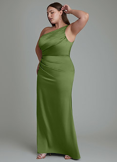 Azazie Akilah Bridesmaid Dresses Juniper Mermaid One Shoulder Stretch Satin Dress image12
