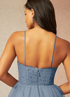 Azazie Roni Brautjungfernkleider Wandelbar A-Linie Herzausschnitt Tüll Kleid Zwielichtviolett image6