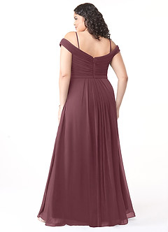 Azazie Audrianna Bridesmaid Dresses Sangria A-Line Off-The-Shoulder Gathered Chiffon Convertible Dress image8