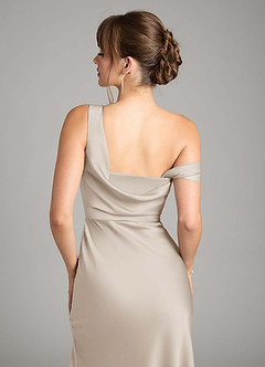 Azazie Madelyn Bridesmaid Dresses Frost Mermaid One Shoulder Stretch Satin Convertible Dress image7