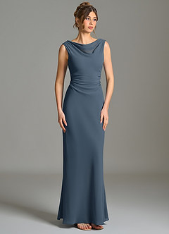 Azazie Kieryn Bridesmaid Dresses Neptune Mermaid Pleated Chiffon Dress image5