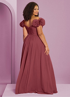 Barbie ♥ Azazie Bridesmaid Dresses Merlot A-Line Off the Shoulder Chiffon Convertible Dress image19