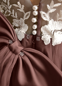 Azazie Mixie Robe Demoiselle D'honneur Fillette Robe Princesse en Dentelle Expresso image8