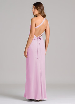 Azazie Monroe Suknie dla druhen Osłona Jedno ramię Szyfon Do ziemi Sukienka image2