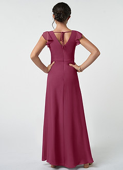 Azazie Claudine Junior Mulberry A-Line Pleated Chiffon Dress image2