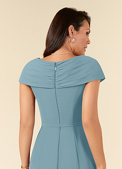 Azazie Bailora Klänningar till brudens mor Klänning Sjöjungfru i Chiffong Ruched Moody Blue image5