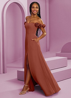 Barbie ♥ Azazie Abiti da Damigella Abito Convertibile A-Line in Chiffon a Spalla Scoperta Auburn image6
