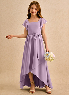 Azazie Milly Girls Formal Flower Girl Dresses Wisteria A-Line Pleated Chiffon Dress image4