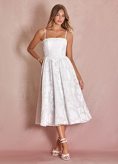Nora White Midi Dress | Azazie