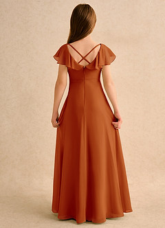 Azazie Nari Junior Formal Flower Girl Klänningar Klä A-Line i Chiffong med ärmar image7