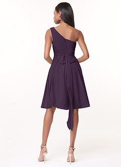 Azazie Katrina Jurken voor bruidsmeisjes Jurk van Chiffon met A-Lijn One-Shoulder Pruim image2
