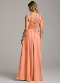 Azazie Rosaline Bridesmaid Dresses Sunset A-Line Side Slit Chiffon Dress image6