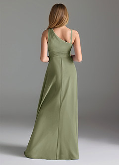 Azazie Dallas Junior Dark Navy A-Line Pleated Chiffon Dress image2