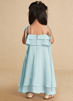 Azazie Temi Flower Girl Dresses Mist A-Line Spaghetti Strap Chiffon Dress image9