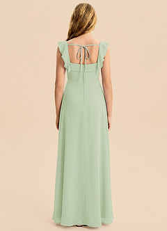 Azazie Nori Junior Dusty Sage A-Line Ruched Chiffon Dress image2