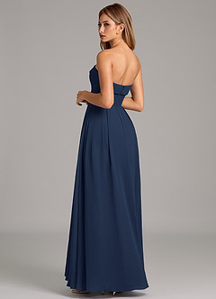 Azazie Lucienne Bridesmaid Dresses Dark Navy A-Line Strapless Chiffon Convertible Dress image2