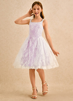 Azazie Cubbie Girls Formal Flower Girl Dresses Candy Pink A-Line Lace Dress image1