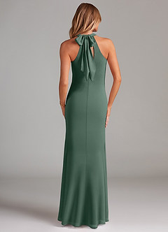 Azazie Doretta Bridesmaid Dresses Sea Moss Mermaid Pleated Chiffon Dress image2