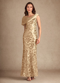 Azazie Marion Mother of the Bride Dresses Champagne Mermaid Sequins Dress image4