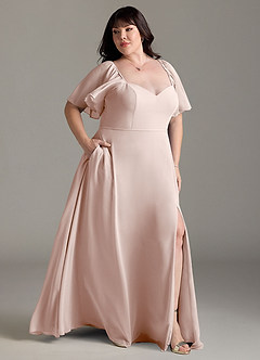 Azazie Chloe Bridesmaid Dresses Rose Petal A-Line Sweetheart Neckline Chiffon Dress image10