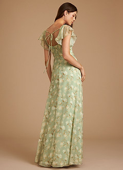 Azazie Bondi Bridesmaid Dresses Agave Bloom Floral A-Line Ruched Bloom Dress image2
