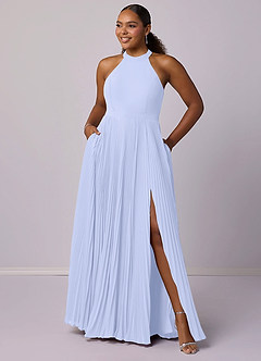 Barbie ♥ Azazie Robes de demoiselle d'honneur Robe Trapèze en Mousseline de soie Plissée Lavande image11