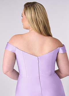 Barbie ♥ Azazie Bridesmaid Dresses Lilac A-Line Off the Shoulder Stretch Satin Convertible Dress image12