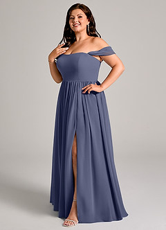 Azazie Calianna Bridesmaid Dresses Stormy A-Line Off the Shoulder Chiffon Convertible Dress image10