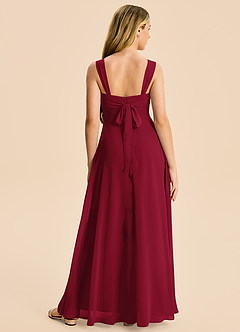 Azazie Elsie Junior Burgundy A-Line Sweetheart Neckline Chiffon Dress image2