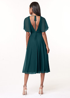 Azazie Tinsley Robes de demoiselle d'honneur Robe Trapèze en Maille Plissée Vert Pin image2