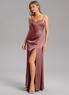 Azazie Azuree Brautjungfernkleider A-Linie Plissee Stretch-Satin Kleid Amethyst image5