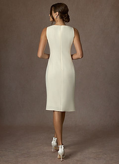 front Charlotte Ivory Refined Weave Dress