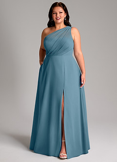 Azazie Phaedra Bridesmaid Dresses Bermuda A-Line One Shoulder Chiffon Dress image12