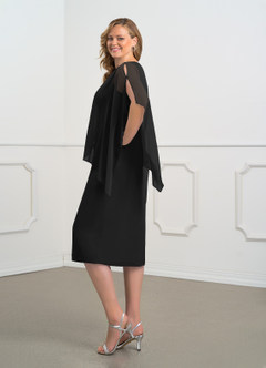 Azazie Sparrow Abiti per la Madre della Sposa Abito Tubino in Chiffon Lustrini Nero image9